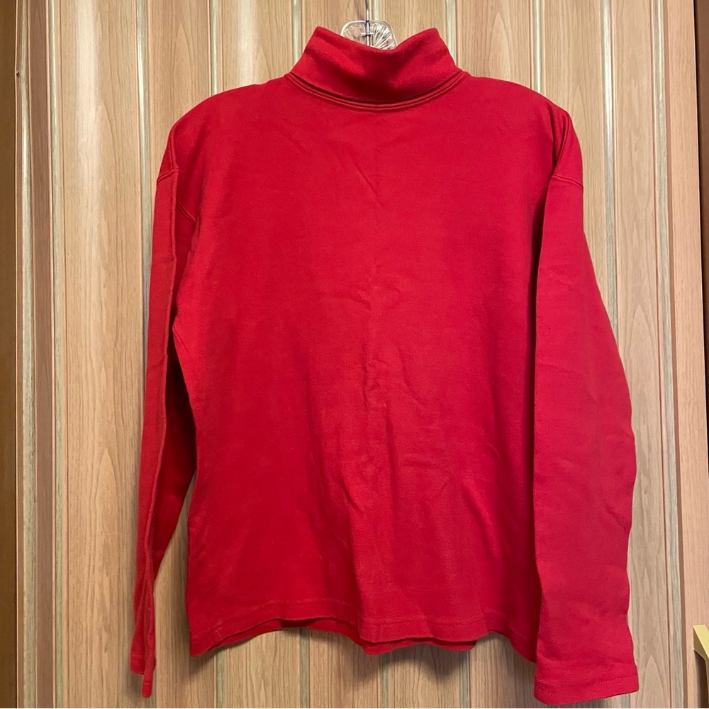 Red Long Sleeve Turtleneck Women's Top